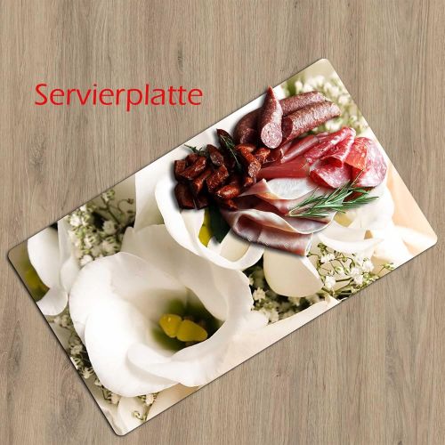  [아마존베스트]Decorwelt Ceramic Hob/cover Electric Induction Hob Cover Protective Decorative Glass Plate Chopping Board Safety Glass Splash Guard Rose