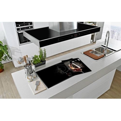  [아마존베스트]Decorwelt Ceramic Hob Cover Food Black Hob Cover Panels Splash Guard Glass Decorative Electric Hob Induction Hob Protection Glass Plate Chopping Board Safety Glass