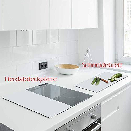  [아마존베스트]Decorwelt Ceramic Hob/cover Electric Induction Hob Cover Protective Decorative Glass Plate Chopping Board Safety Glass Splash Guard Grey