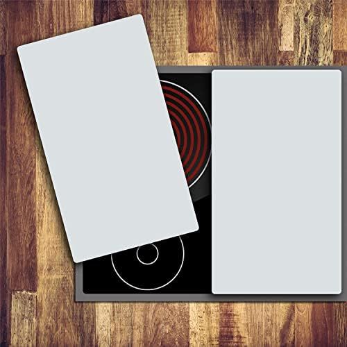  [아마존베스트]Decorwelt Ceramic Hob/cover Electric Induction Hob Cover Protective Decorative Glass Plate Chopping Board Safety Glass Splash Guard Grey