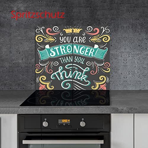  [아마존베스트]Decorwelt Ceramic Hob/cover Electric Induction Hob Cover Protective Decorative Glass Plate Chopping Board Safety Glass Splash Guard with [German Language] Multicoloured