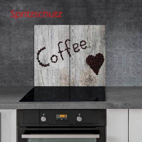  [아마존베스트]Decorwelt/Glass Ceramic Hob/cover Electric Induction Hob Cover Protective Decorative Plate Glass Chopping Board Safety Glass Splash Guard Cafe Brown Heart