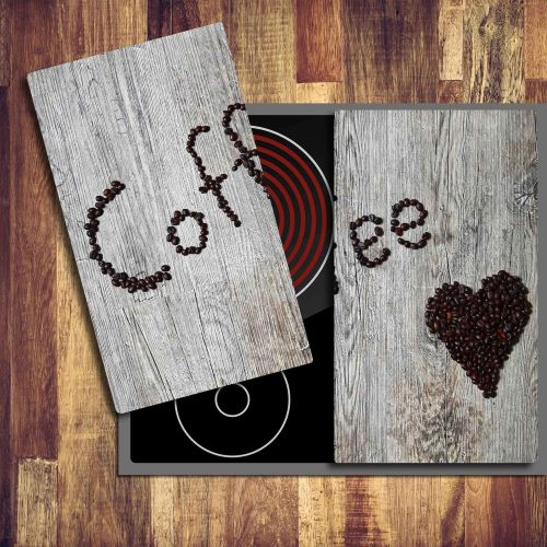  [아마존베스트]Decorwelt/Glass Ceramic Hob/cover Electric Induction Hob Cover Protective Decorative Plate Glass Chopping Board Safety Glass Splash Guard Cafe Brown Heart