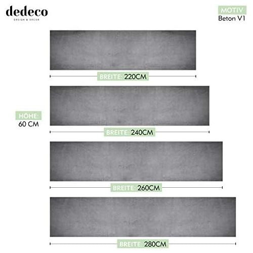  [아마존베스트]Dedeco Kitchen Back Wall Concrete V1 3 mm Acrylic Glass Plexiglas Splash Guard for Kitchen Wall Wall Protection Decorative Wall Waterproof 3D Effect All Surfaces 220 x 60 cm