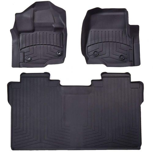  Dee Floor Liner Fit Ford F150 2015-2019,AKM Black Floor Mats (Includes 1st and 2nd Row) fit Supercrew(Crew Cab) Carpet Floor Bucket（Updated version）
