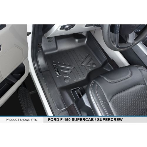  Dee MAX LINER A0167/B0188 Custom Fit Floor Mats 2 Liner Set Black for 2015-2019 Ford F-150 SuperCrew Cab with 1st Row Bench Seat