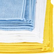 DeeJay LED 25 Piece Multicolor (Reusable) Microfiber Towel Assortment for Cleaning (Blue, Yellow, White)