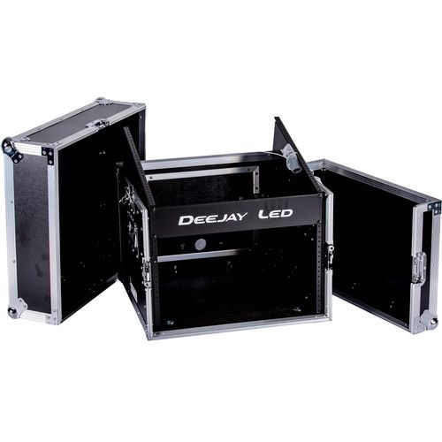  DeeJay LED 10RU Slant Mixer Rack / 10RU Vertical Rack System with Full Accessory Door