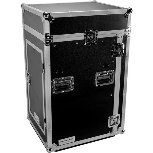  DeeJay LED 11 RU Slant Mixer Rack / 16 RU Vertical Rack System Combo Case with Caster Board, Table, and 17