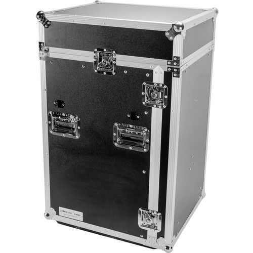  DeeJay LED 11 RU Slant Mixer Rack / 16 RU Vertical Rack System Combo Case with Caster Board, Table, and 17