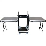 DeeJay LED 11 RU Slant Mixer Rack / 16 RU Vertical Rack System Combo Case with Caster Board and Two Tables
