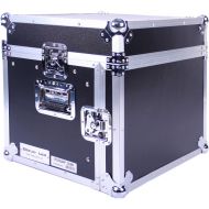 DeeJay LED Fly Drive Case - Slanted 8 RU Mixer Rack / 6 RU Vertical Rack