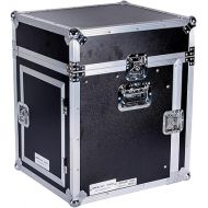 Superior Flight CASE 10U Slant Mixer 10 U Vertical Rack System with Full AC Door Complete with Removable Top & Front Covers & Rear AC Door with Protective Plate For Ease of Use DEEJAYLED TBHM10U