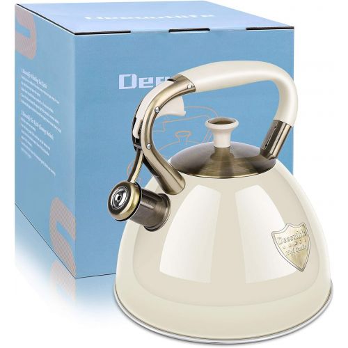  Deeoutlife Tea Kettle Stove Top 3.17Quart Modern Whistling Tea Kettle-Surgical 5 Layer Stainless Steel Teakettle Teapot with Cool Touch Ergonomic Handle Teapot - Pot For Stove Top