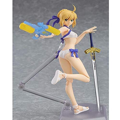  Deep Huble Fate Stay Night Saber Action Anime Figure Movable Joints Water Gun Version Collection Bikini Toy Gift Boxed Y7507