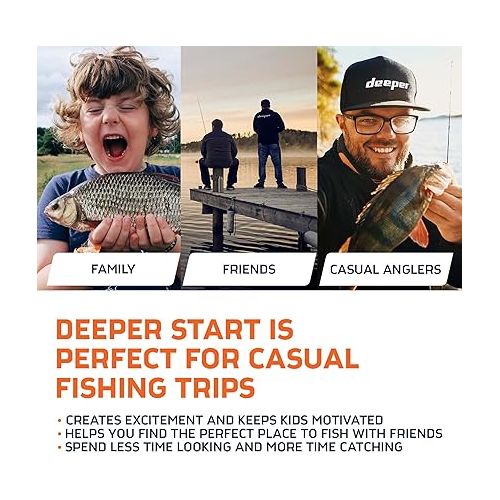  Deeper START Smart Fish Finder - Portable Fish Finder and Depth Finder For Recreational Fishing From Dock, Shore Or Bank | Castable Deeper Fish Finder with FREE User Friendly App | Phone Compatible