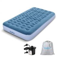 Deeplee Luftbett aufblasbare Luftmatratze 1 Person,Gastebett Inflatable Air Mattress mit wiederaufladbarer Luftpumpe,Aufbewahrungstasche, 191 x 99 x 23 cm