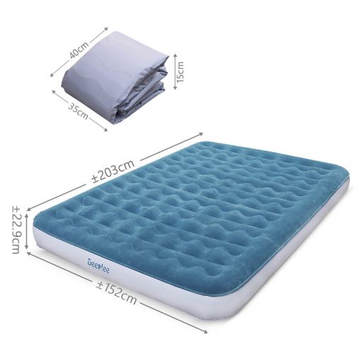  Air Mattress Queen Size Airbed,Deeplee Blow up bed Inflatable Mattress with Rechargeable Air Pump for Home,Camping,Guest Bed,Height 9 inch