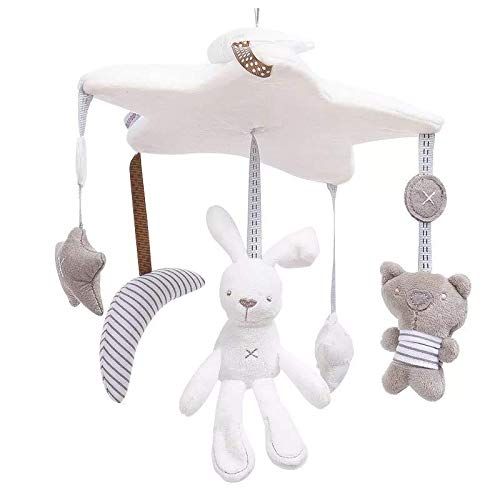  [아마존베스트]DeerBB Deerbb Baby Nursery Crib Mobile Bed Bell Musical Interactive Toys for 0-12 Months Newborn Best Kids Boys Girls Gift Infant Cot Bassinet Mobile Bed Ring with Arm and Music Box (Whit