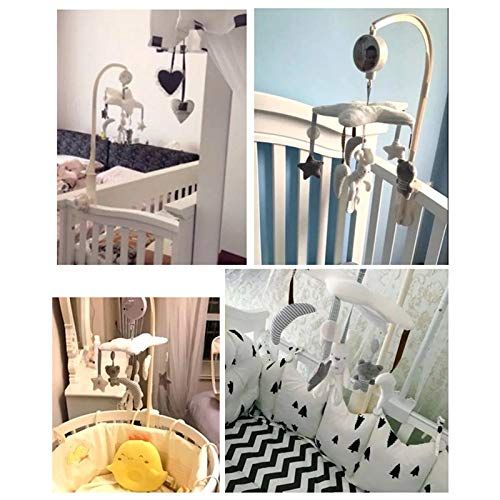  [아마존베스트]DeerBB Deerbb Baby Nursery Crib Mobile Bed Bell Musical Interactive Toys for 0-12 Months Newborn Best Kids Boys Girls Gift Infant Cot Bassinet Mobile Bed Ring with Arm and Music Box (Whit