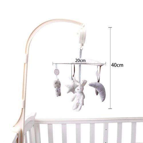  [아마존베스트]DeerBB Deerbb Baby Nursery Crib Mobile Bed Bell Musical Interactive Toys for 0-12 Months Newborn Best Kids Boys Girls Gift Infant Cot Bassinet Mobile Bed Ring with Arm and Music Box (Whit