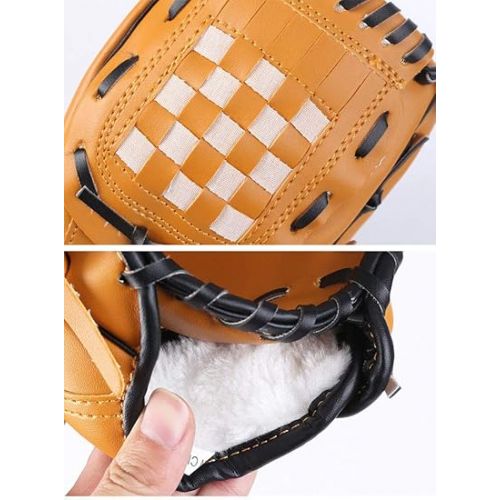  Baseball and Softball Pitcher Gloves for Kids Adult Left Hand Brown, Litchi Grain Thickened