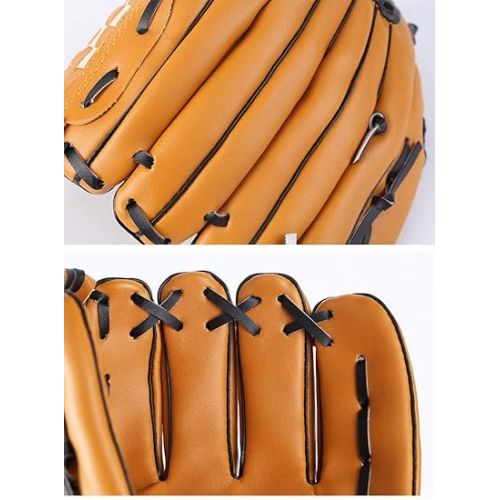  Baseball and Softball Pitcher Gloves for Kids Adult Left Hand Brown, Litchi Grain Thickened