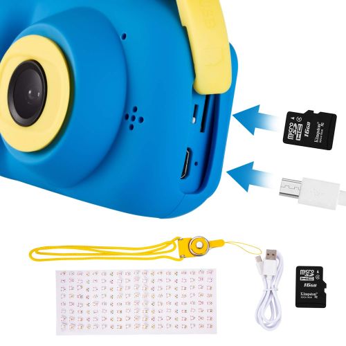  [아마존 핫딜]  [아마존핫딜]Deeteck Kids Video Camera for Girls Boys, 2 Inch Mini Digital Camera,Shockproof Children Camcorders, Toys for 5-9 Year Old Boys Birthday Gifts with 16GB SD Card（Blue）