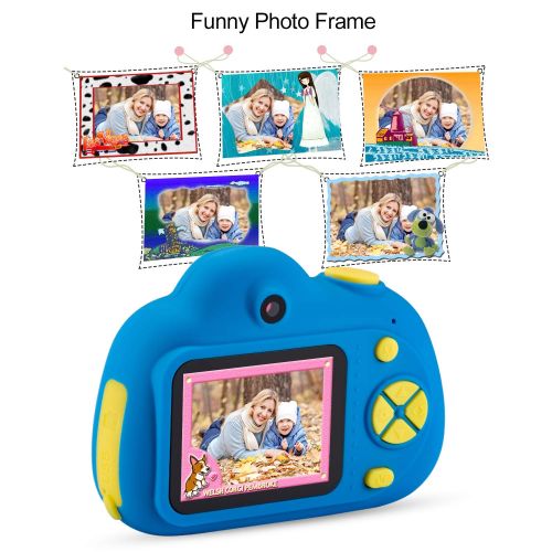  [아마존 핫딜]  [아마존핫딜]Deeteck Kids Video Camera for Girls Boys, 2 Inch Mini Digital Camera,Shockproof Children Camcorders, Toys for 5-9 Year Old Boys Birthday Gifts with 16GB SD Card（Blue）