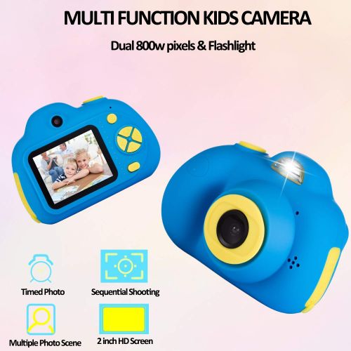  [아마존 핫딜]  [아마존핫딜]Deeteck Kids Video Camera for Girls Boys, 2 Inch Mini Digital Camera,Shockproof Children Camcorders, Toys for 5-9 Year Old Boys Birthday Gifts with 16GB SD Card（Blue）