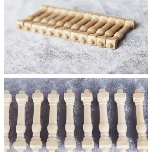  Deevoka 12 Pack Dollhouse DIY Builders Timber 1:12 Wood Spindles Balusters Toys