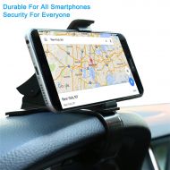 Deexeen Non-Slip Car Dashboard Cell Phone Holder, HUD-Simulation 360° Rotation Navigation Mount with Enhanced Fixing Base, Spring Rubber Clip with Lookahead Vision for iPhone Samsung Motor