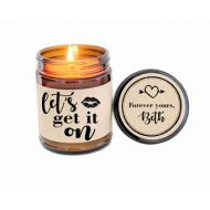DefineDesignEtc Valentine Gift for Boyfriend Lets Get It On Candle Gift for Husband Valentines Day Gift Adult Love Card Funny Valentines Day Gift for Him