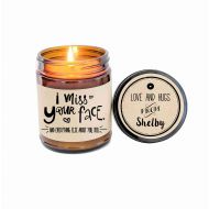 DefineDesignEtc Personalized Candle Missing You I Miss Your Face Candle Gift LDR Gift for Boyfriend Gift for Girlfriend Long Distance Relationship Git