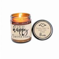 /DefineDesignEtc Swiped Right Gift for Girlfriend Gift for Boyfriend Gift Valentines Day Gift So Happy I Swiped Right Scented Candle Soy Candle Custom Candle