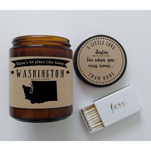  DefineDesignEtc Washington Scented Candle Missing Home Homesick Gift Moving Gift New Home Gift No Place Like Home State Candles Soy Candle Christmas Gift