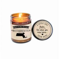 /DefineDesignEtc Massachusetts Scented Candle Missing Home Homesick Gift Moving Gift New Home No Place Like Home State Candle Miss You Christmas Gift