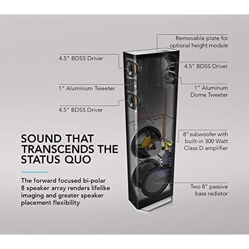  [아마존베스트]Definitive Technology BP-9040 Tower Speaker | Built-in Powered 8” Subwoofer for Home Theater Systems | High-Performance | Front and Rear Arrays | Optional Dolby Surround Sound Heig