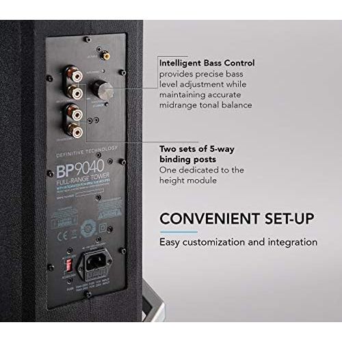  [아마존베스트]Definitive Technology BP-9040 Tower Speaker | Built-in Powered 8” Subwoofer for Home Theater Systems | High-Performance | Front and Rear Arrays | Optional Dolby Surround Sound Heig