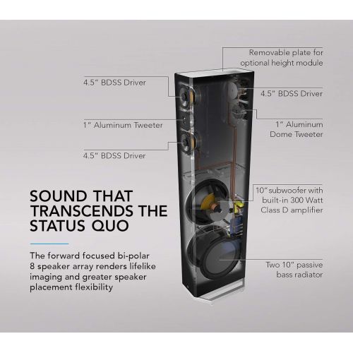  [아마존베스트]Definitive Technology BP-9060 Tower Speaker | Built-in Powered 10” Subwoofer for Home Theater Systems | High-Performance | Front and Rear Arrays | Optional Dolby Surround Sound Hei