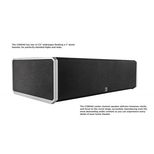  Definitive Technology CS-9040 Center Channel Speaker | Built-in 8” Bass Radiator for Home Theater | High Performance | Premium Sound Quality | Single, Black