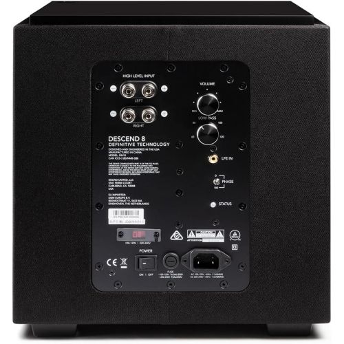  Definitive Technology Descend DN8 8 Subwoofer Digitally Optimized for Movies and Music, 500W Peak Class D Amplifier & (2) Pressure-Coupled 8 Bass Radiators, 2021 Model