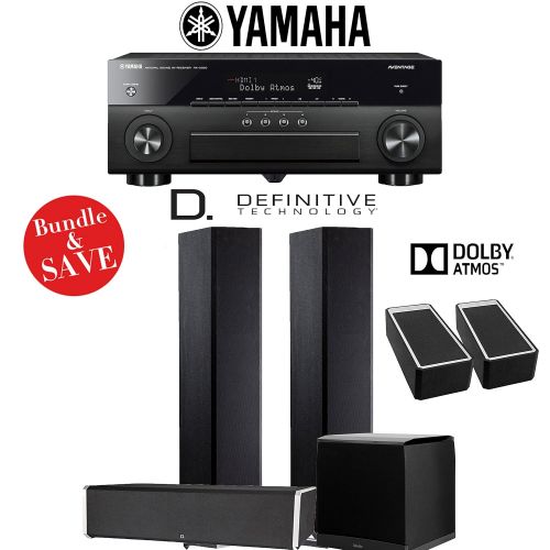  Definitive Technology BP9020 3.1.2-Ch High Performance Dolby Atmos Home Theater Speaker System with Yamaha AVENTAGE RX-A880BL 7.2-Ch 4K Network AV Receiver