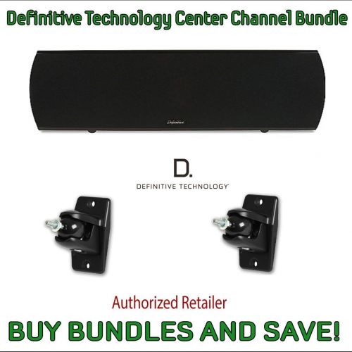  Definitive Technology ProCenter 2000 Compact Center Speaker (Black) & Definitive Technology Pro-Mount 90 - Pair (Black)