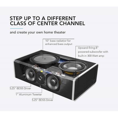  Definitive Technology CS-9080 High-Performance Center Channel Speaker with Integrated 8 Powered Subwoofer and Bass Radiator