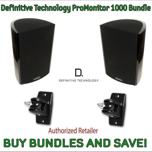  Definitive Technology ProMonitor 1000 Bookshelf Speakers (Pair Black) & Definitive Technology Pro-Mount 90 - Pair (Black)