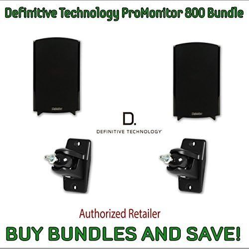  Definitive Technology ProMonitor 800 Bookshelf Speakers (Pair Black) & Definitive Technology Pro-Mount 90 - Pair (Black)