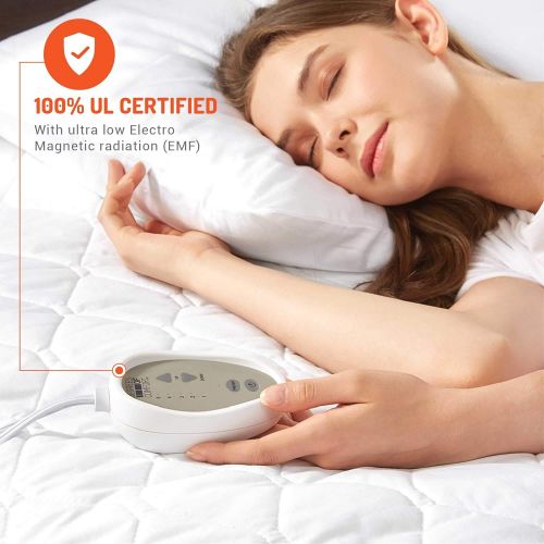  [아마존 핫딜] Degrees of Comfort Dual Control Heated Mattress Pad Queen Size  Electric bed warmer with Auto Shut off | Fit up to 15 Inch  12.5ft Long Cord | Lower Home Power Bill & Relieve Sore Muscles/Joints -