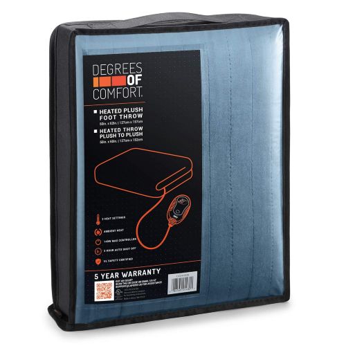  [아마존 핫딜] Degrees of Comfort Electric Heated Throw Blanket | Fast Heating, Plush Microlight, UL Certified & Low EMF Radiation  6ft Cord and 3ft Controller Cable  3 Heat Settings  Easy to