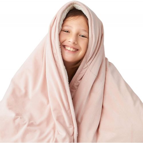  [아마존베스트]Degrees of Comfort Sherpa Weighted Blanket Throw for Kids | Dual-Sided Fuzzy Soft Sherpa & Velvet Plush Fleece | Weighted Throw for One Person Use (40~60lbs) Twin Bed Sofa | 36x48